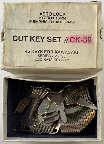 Used: Aero CK39 Kawasaki 751-795 code. KA13 key