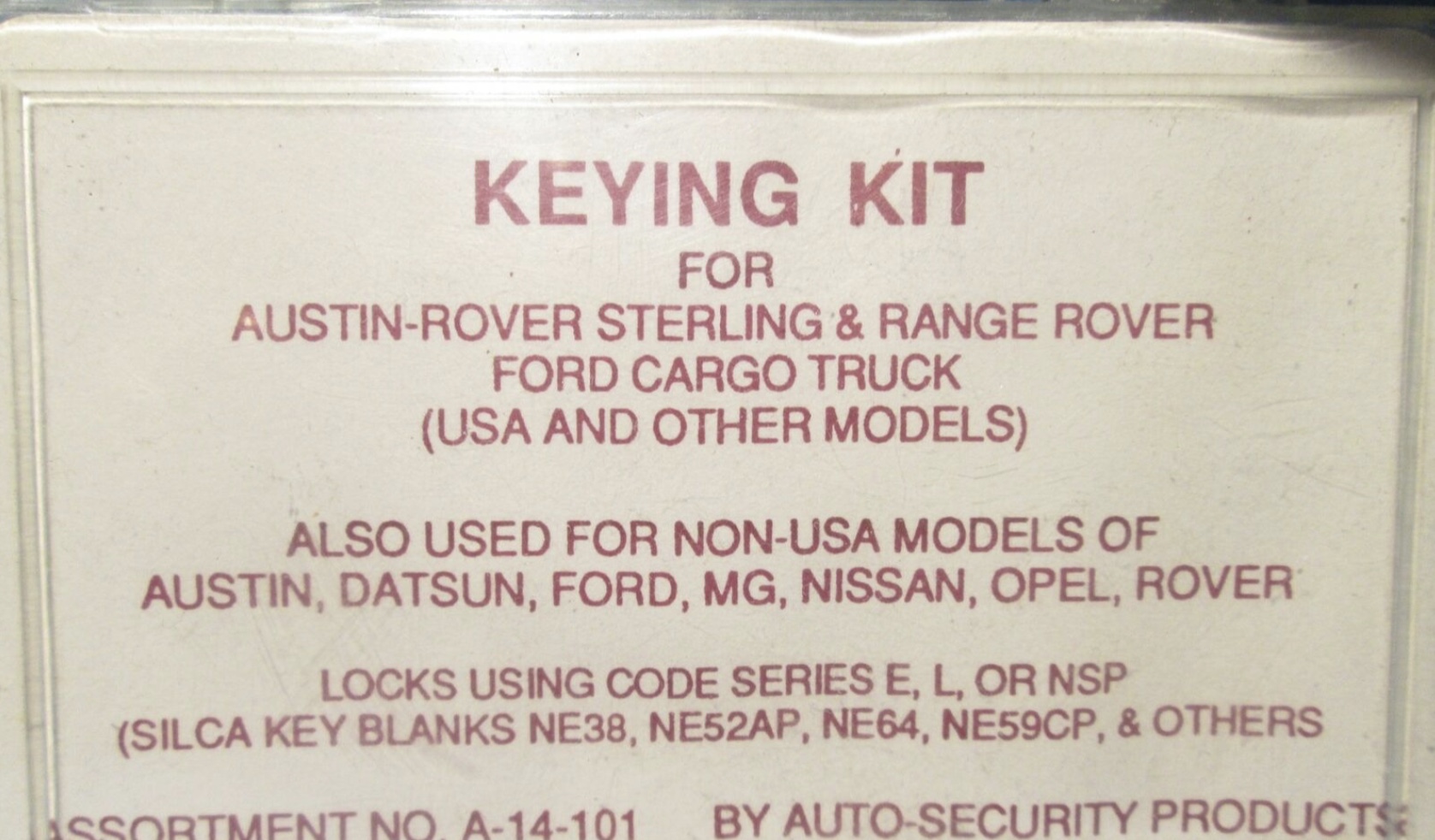 ASP A-14-101 Austin-Rover, Sterling, Range Rover, Ford cargo truck (USA and other models)