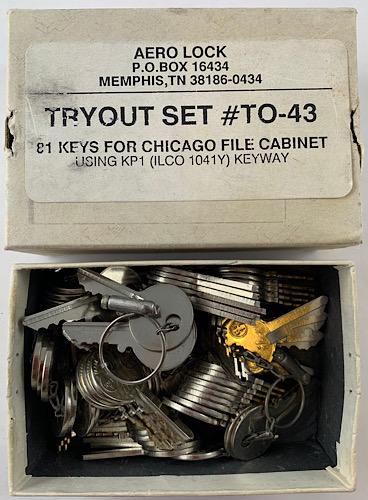 To-43 used Aero tryout, Chicago file cabinet. KP1/1041Y  (81 keys)
