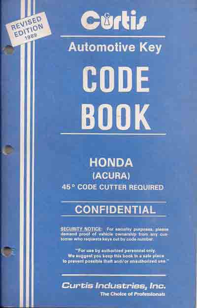 Curtis 1989 Honda Code Book (used. not for late model Hondas)