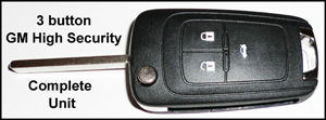 (New) Chevy Cruze complete 3 button flip key. 315 MHZ