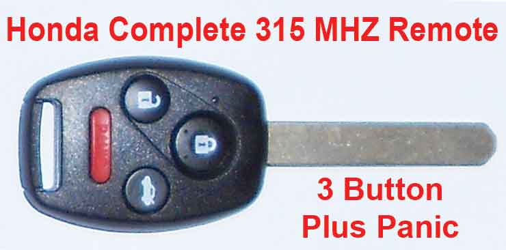 New: Honda 3 Button Plus Panic Key Complete