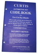Curtis Automotive Key Code Book: for Ten-Cut Key Blanks