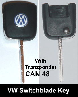 VW high security flip blade with CAN 48 transponder